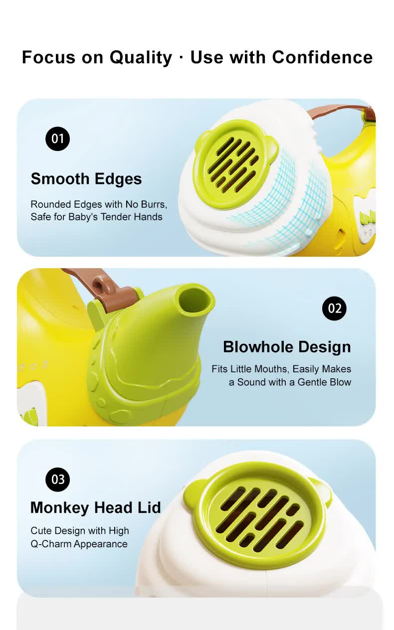 Yellow Interactive Animal Sound Whistle Horn for Kids – Lung Capacity Training and 30+ Sound Effects Toy 7
