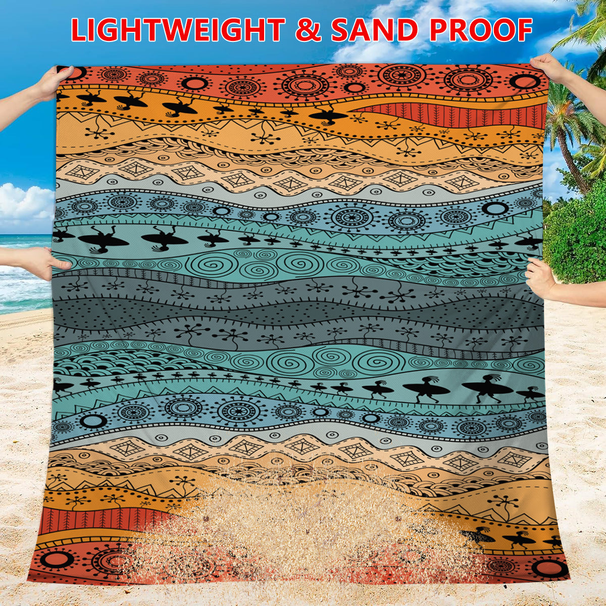 Style STD-001-17 Brown Quick Dry Beach Mat Sand Proof Waterproof Outdoor Picnic Blanket - Compact & Lightweight 6