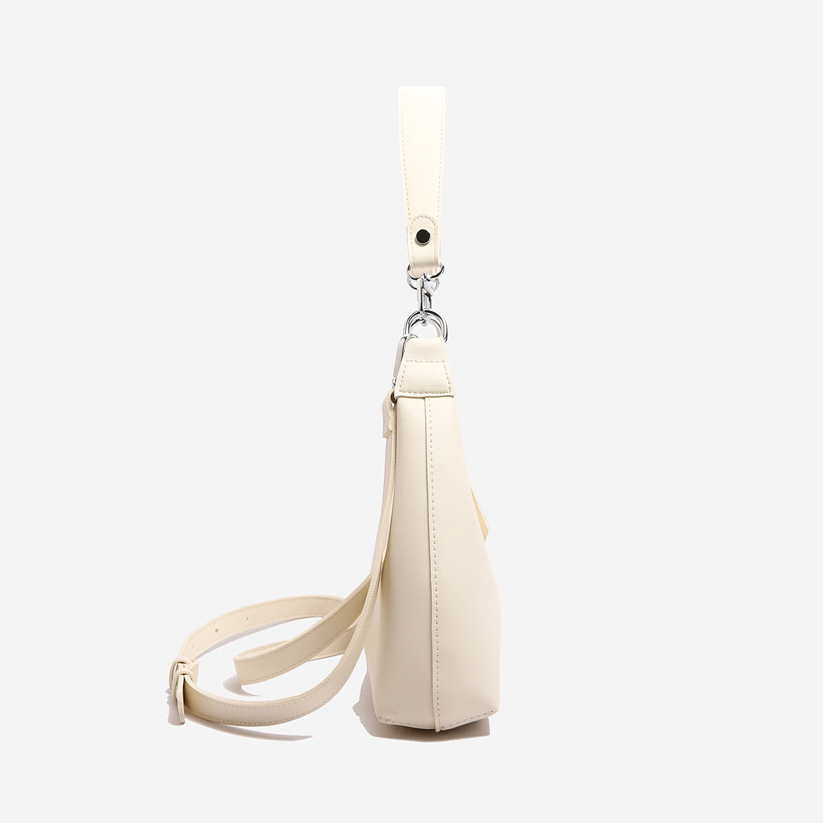 Off White Women's Trendy PU Leather Shoulder Bag - Fashionable Underarm Hobo Bag with Adjustable Strap 7