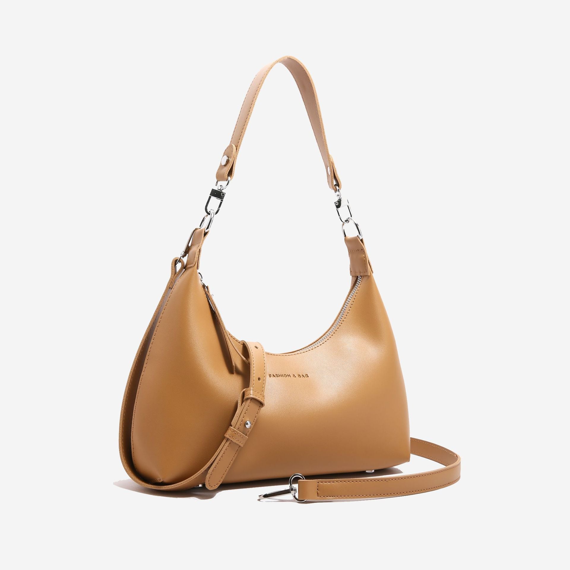 Brown Women's Trendy PU Leather Shoulder Bag - Fashionable Underarm Hobo Bag with Adjustable Strap