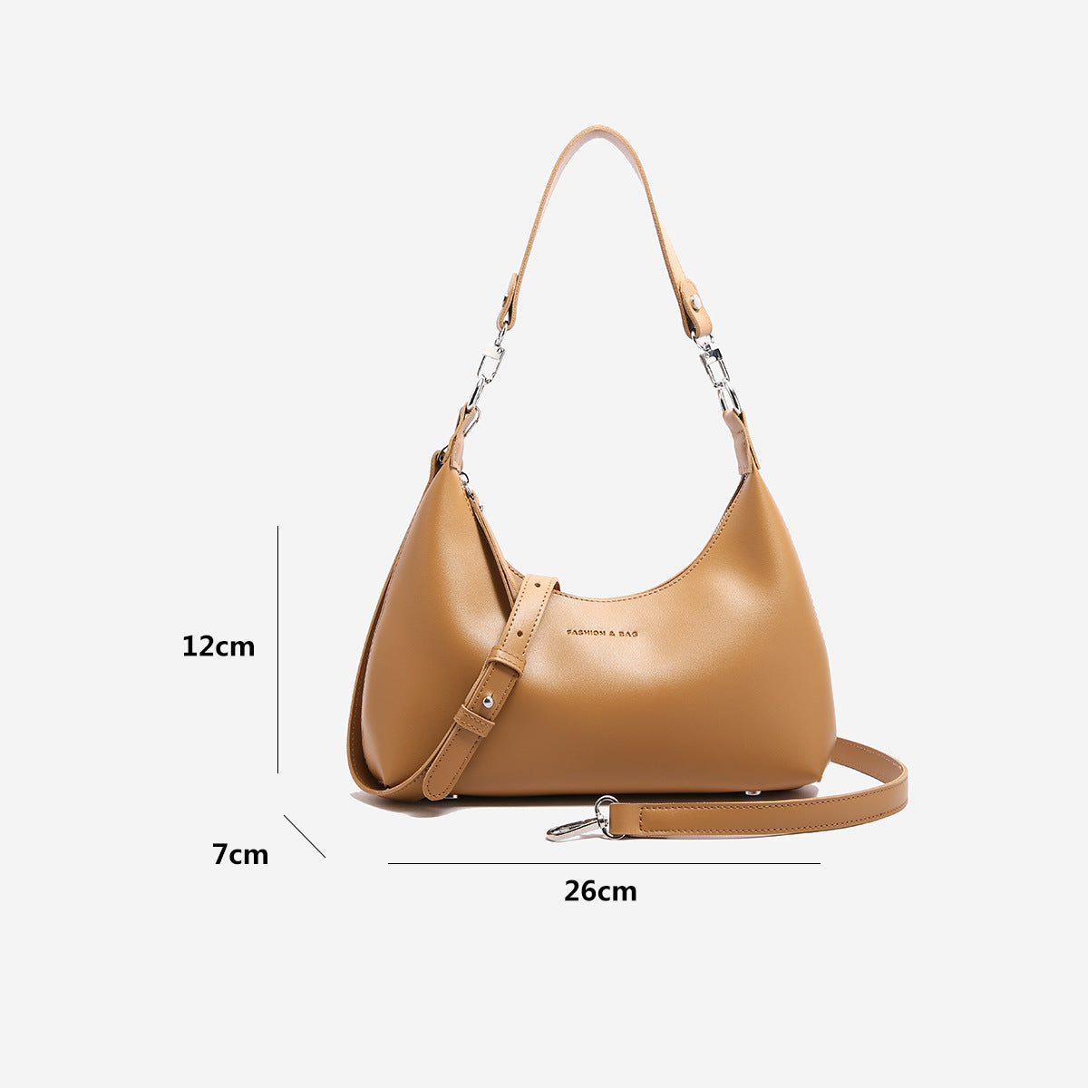 Brown Women's Trendy PU Leather Shoulder Bag - Fashionable Underarm Hobo Bag with Adjustable Strap 6