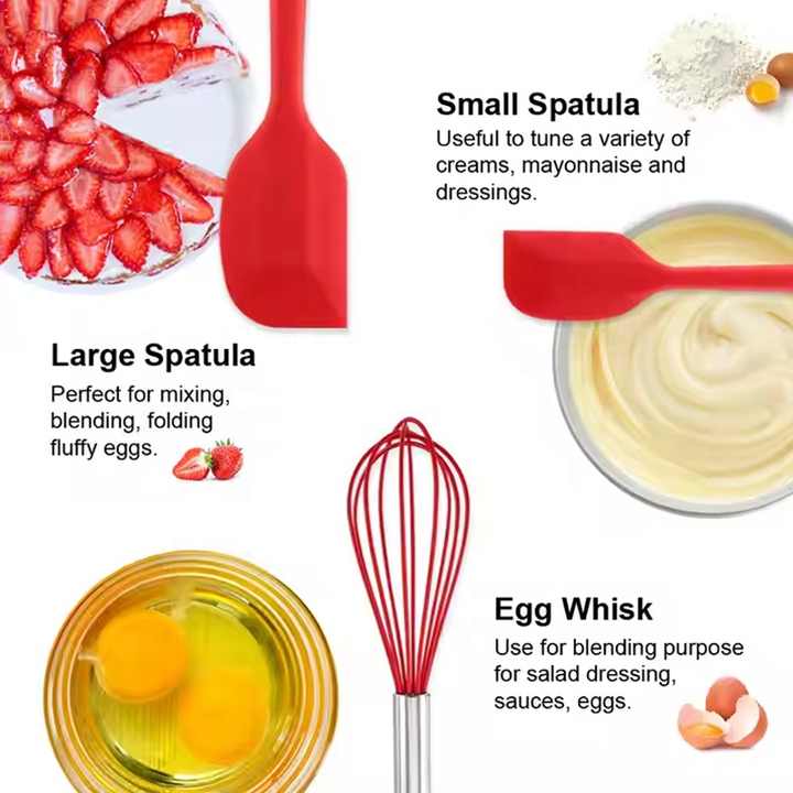 Grey 10-Piece Premium Silicone Kitchen Utensil Set - Heat Resistant, Non-Stick Cookware 6