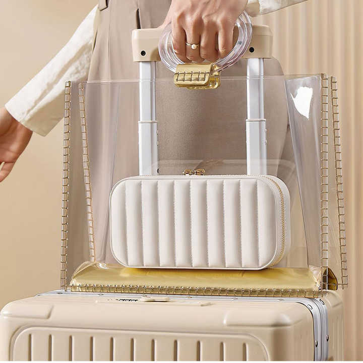 White Dual Zipper Portable Jewelry Box with Mirror - Travel Jewelry Organizer 5