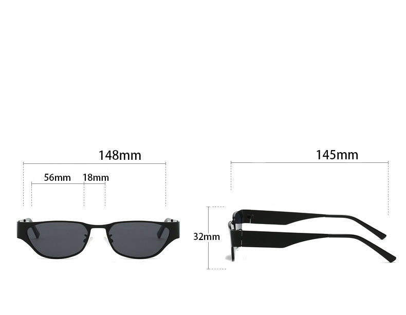 Silver Frame Powder Film Retro Cat Eye Sunglasses - Metal Frame, UV400 Protection 6