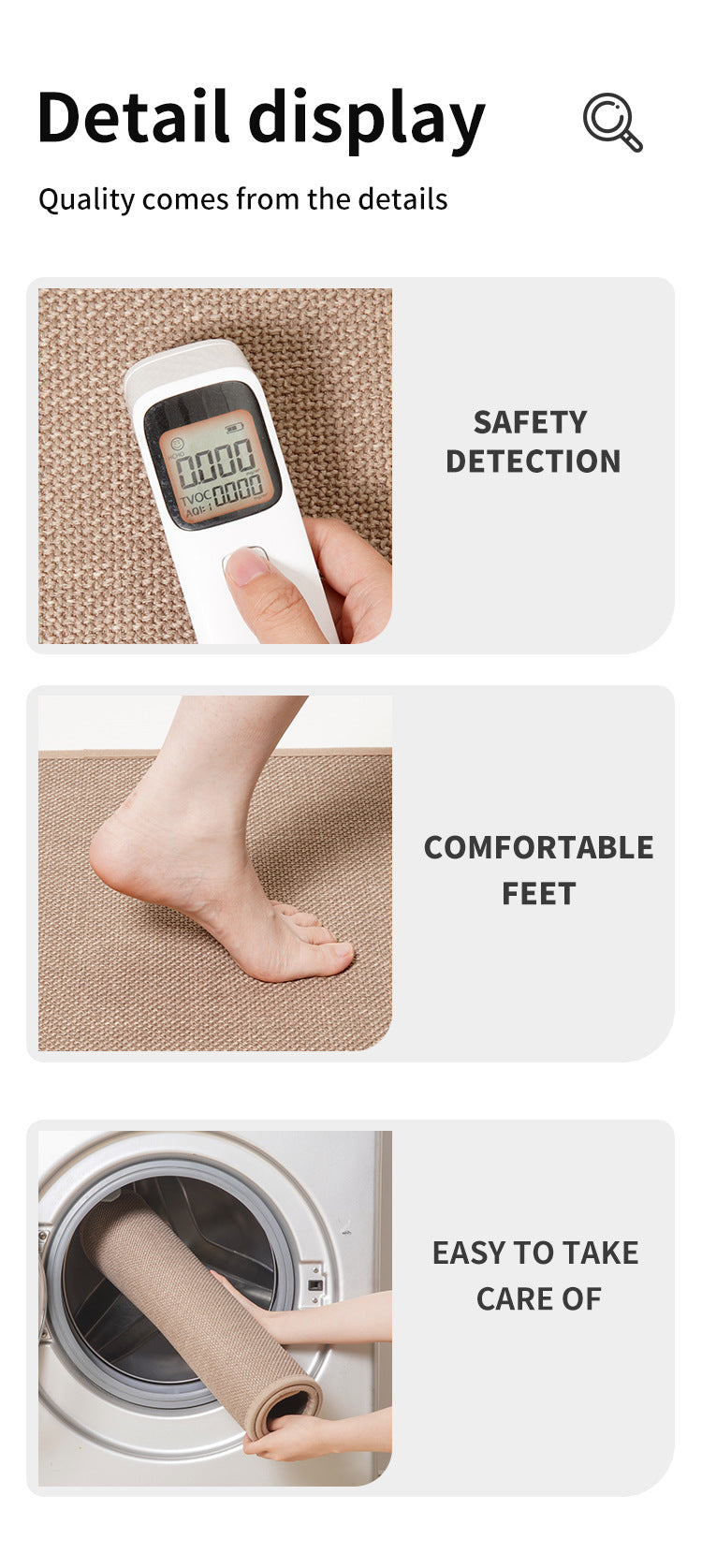 Red Quick Dry Bathroom Rug - Non-Slip PVC Foam, Super Absorbent, 50x80cm 6