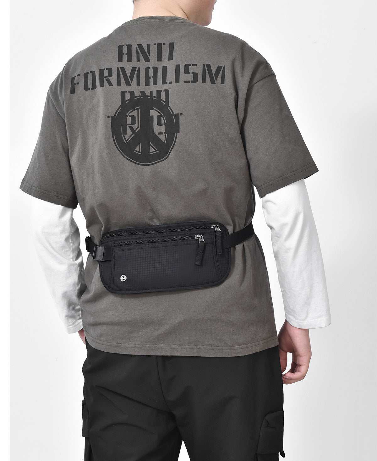 Black Nylon Travel Waist Pack - Waterproof, RFID Blocking, Lightweight 6