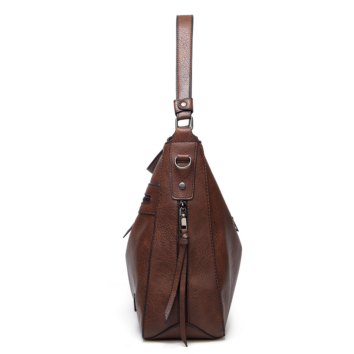 Brown Spacious & Stylish  PU Leather Tote Bag -  Versatile Shoulder/Crossbody 5