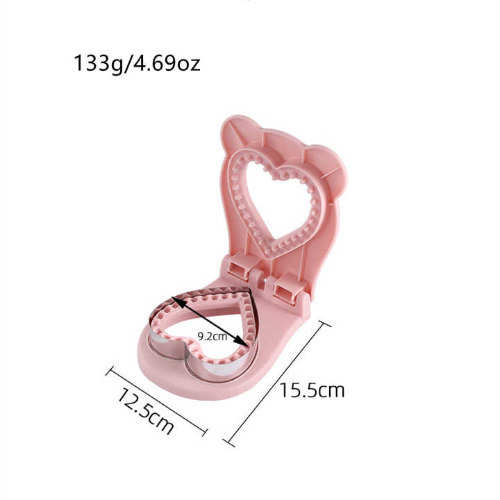 3 Pcs Rose Red Heart Sandwich Maker Sealer - DIY Toast Pocket Bread Cutter & Sealer Mold (PP + 304 Stainless Steel) 5