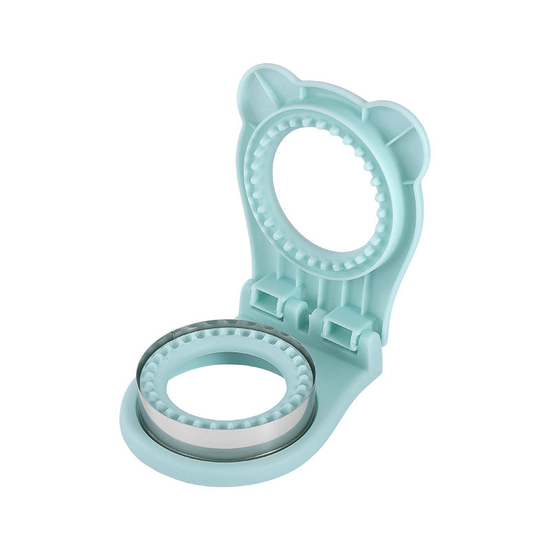 3 Pcs Blue Round Sandwich Sealer & Cutter - Safe Hand Guard Design, DIY Pocket Bread Mold