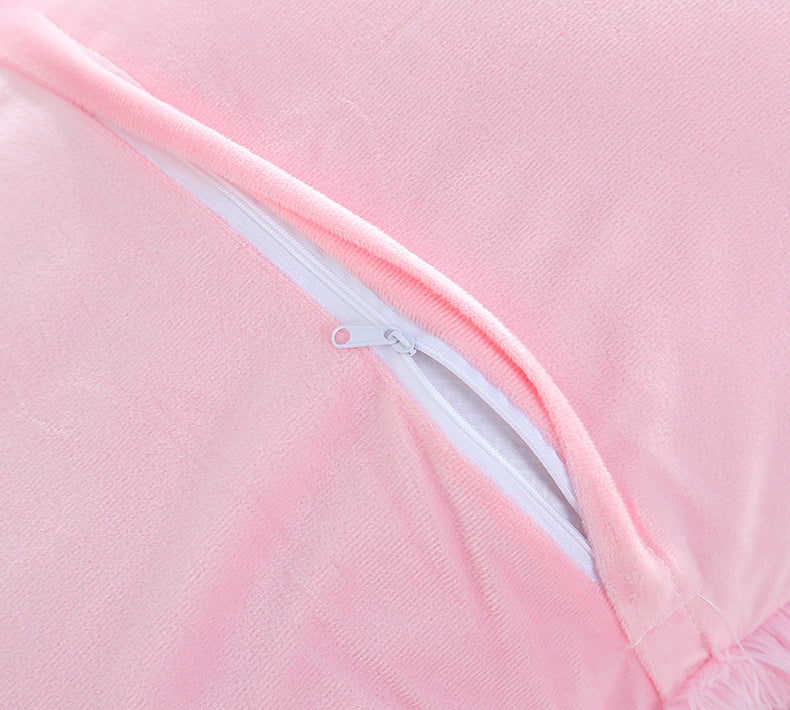 Pink Faux Fur Pillowcase Set - Crystal Velvet Plush Throw Pillow Covers, Bedding Accent (50x70cm, Pair) 4