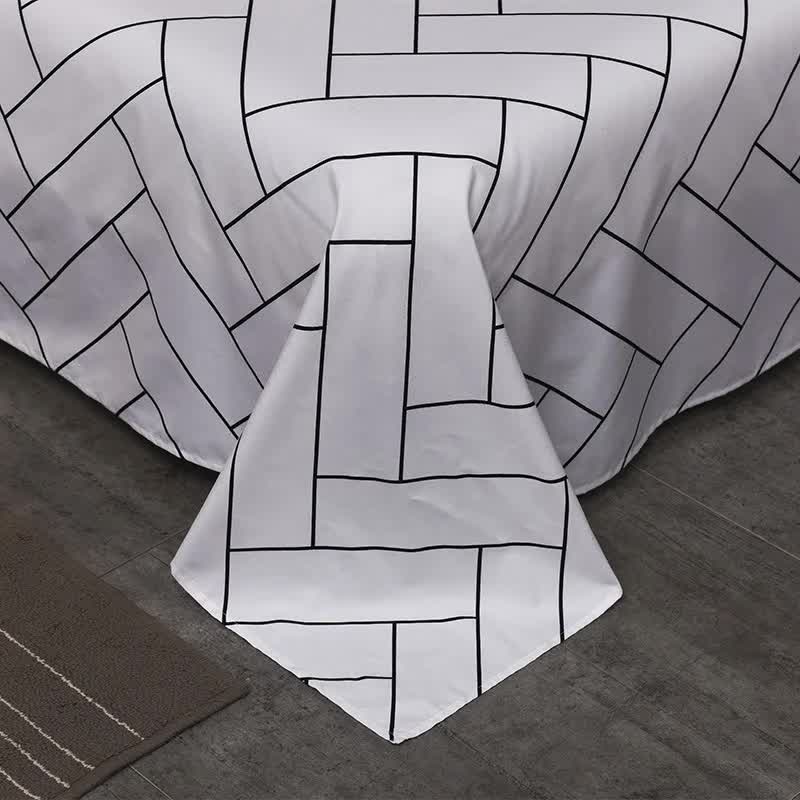 Luxurious Black Chevron 3-Piece Polyester Duvet Cover Set with 2 Pcs Pillowcases – Elegant Bedding, Machine Washable, 173x230cm Duvet + 51x76cm Pillowcases 5