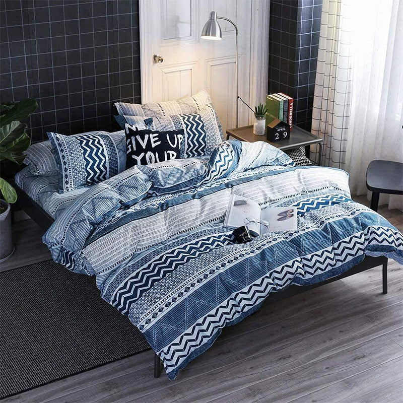 Grey Leopard Pattern 3-Piece Polyester Duvet Cover Set with 2 Pcs Pillowcases - Elegant Bedding, Machine Washable, 173x230cm Duvet + 51x76cm Pillowcases 8