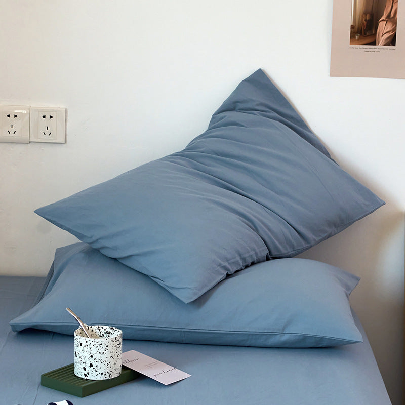Blue 100% Cotton Pillowcase Set - Envelope Closure(without pillow core)