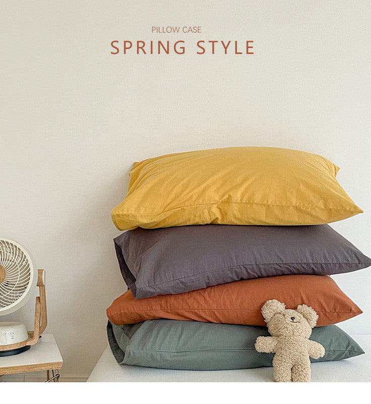 Light Blue 100% Cotton Pillowcase Set - Envelope Closure(without pillow core)