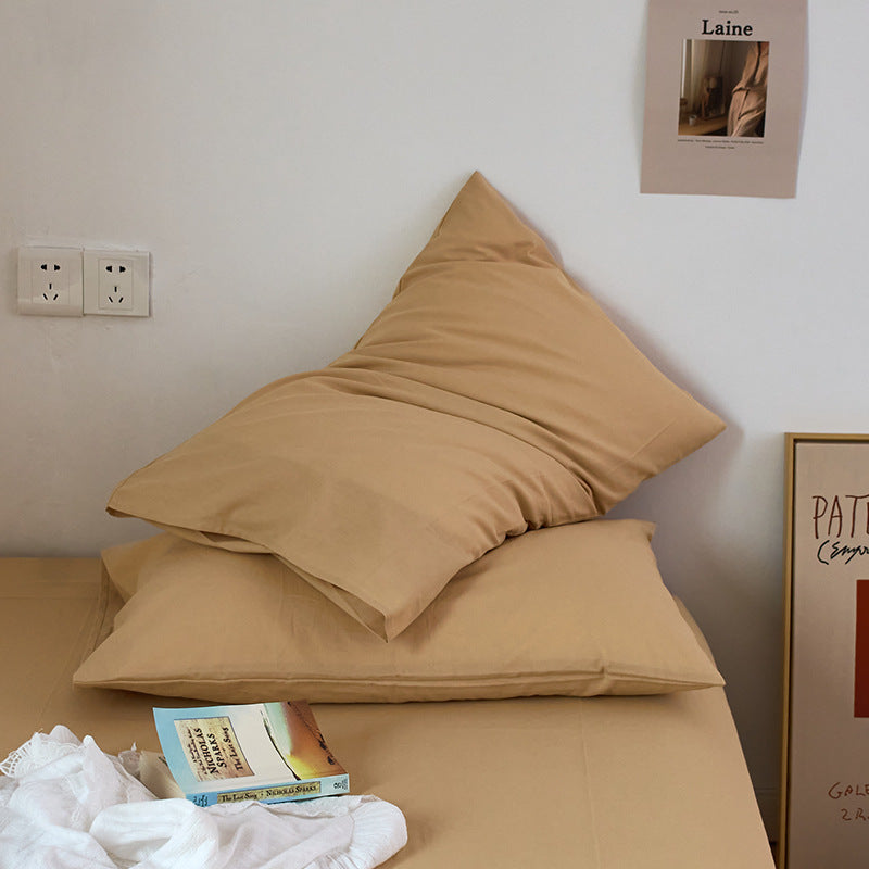 Light Khaki 100% Cotton Pillowcase Set - Envelope Closure(without pillow core)