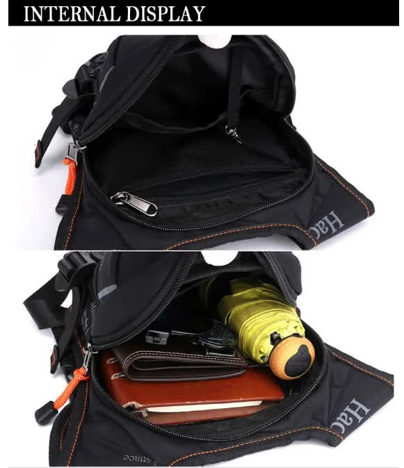 Black Rugged Polyester Waist Pack - Stylish, Multi-Compartment Crossbody Bag for Outdoor Adventures 6