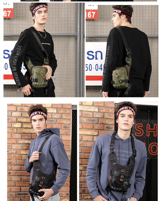 Blue Rugged Polyester Waist Pack - Stylish, Multi-Compartment Crossbody Bag for Outdoor Adventures 10