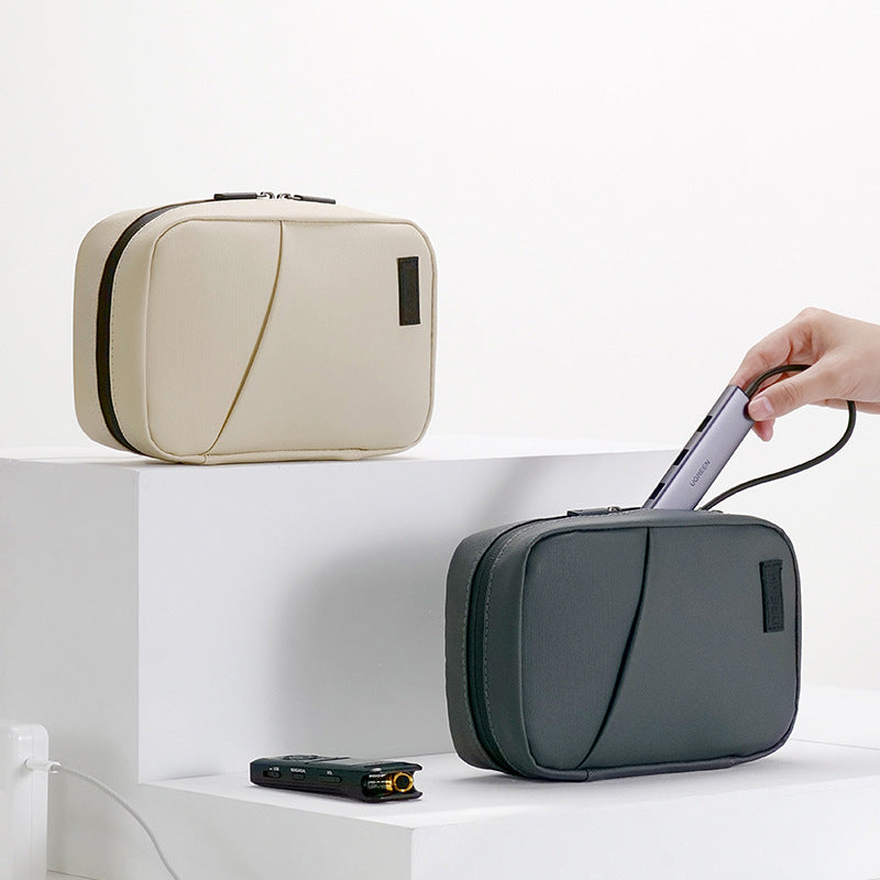 Dark Purple Premium PU Leather Multi-Functional Travel Cable Organizer - Waterproof Digital Storage Pouch 3