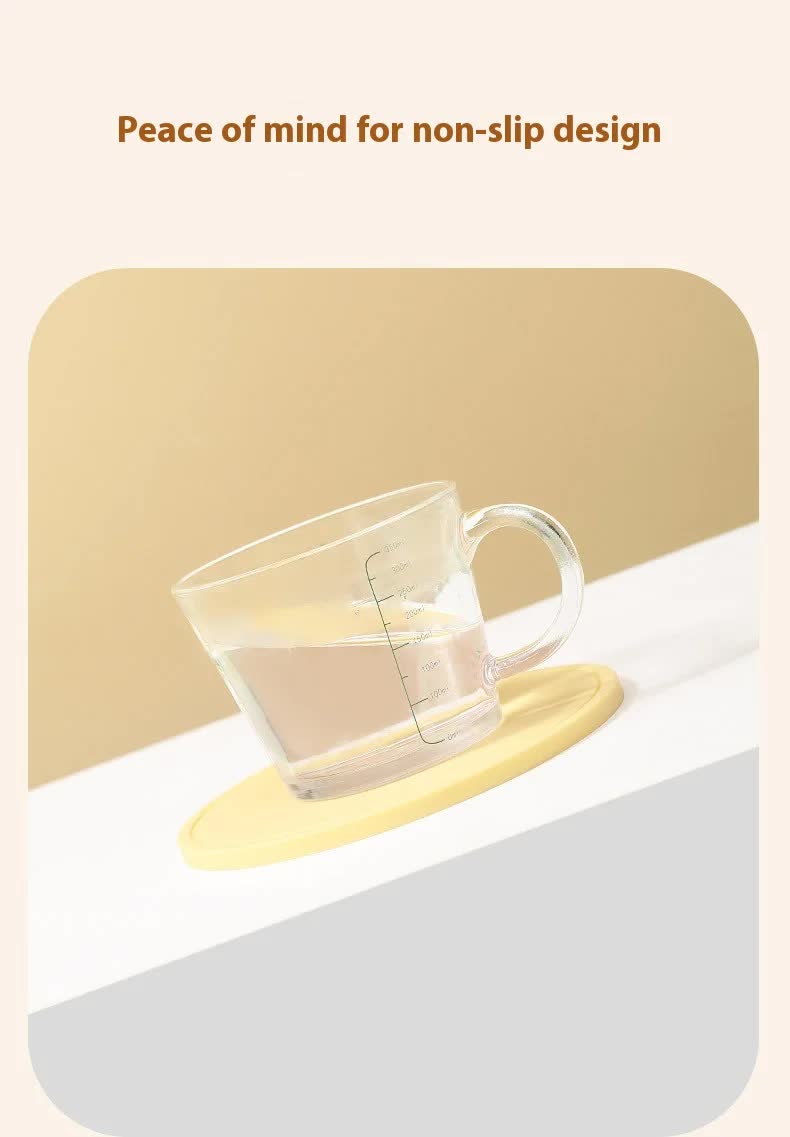 Yellow 3 Pcs Premium Silicone Round Heat-Resistant Pad - 20cm Durable Kitchen Pot Mat with Anti-Slip Design 6