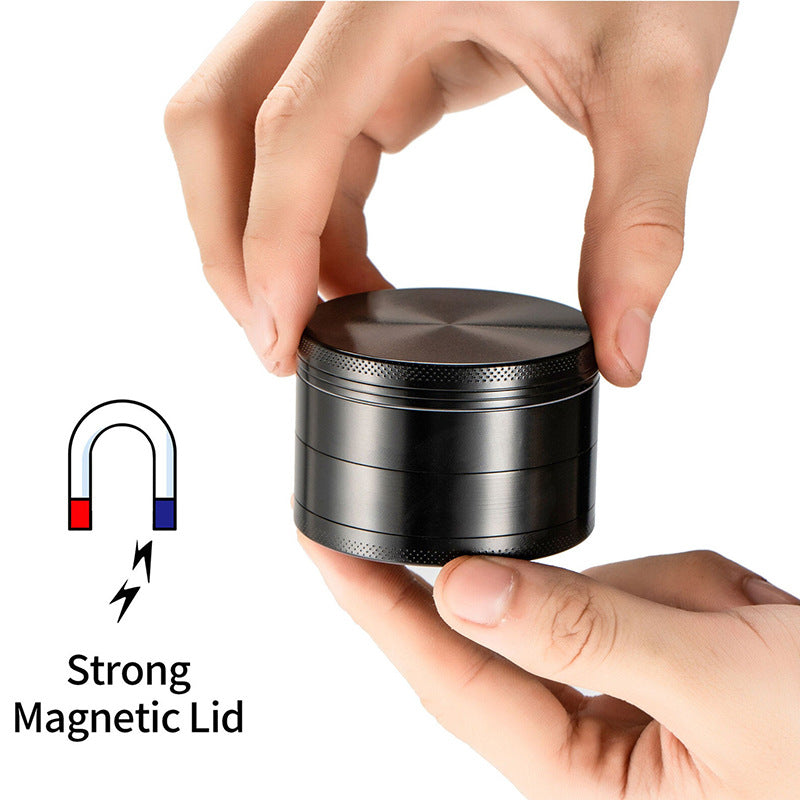 Green Premium 4-Layer Zinc Alloy Herb Grinder - Magnetic Lid & Fine Grinding, 63mm, 162g 5