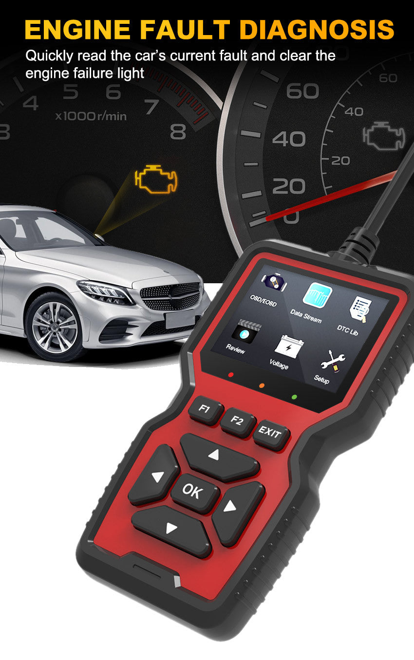 Black and Red OBD2 Scanner Car Diagnostic Tool - Engine Fault Code Reader 3