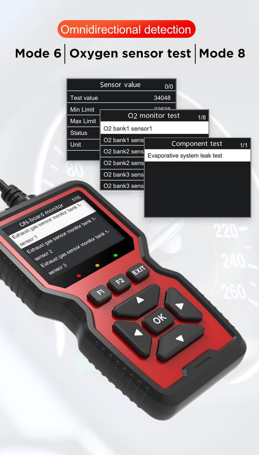 Black and Red OBD2 Scanner Car Diagnostic Tool - Engine Fault Code Reader 7