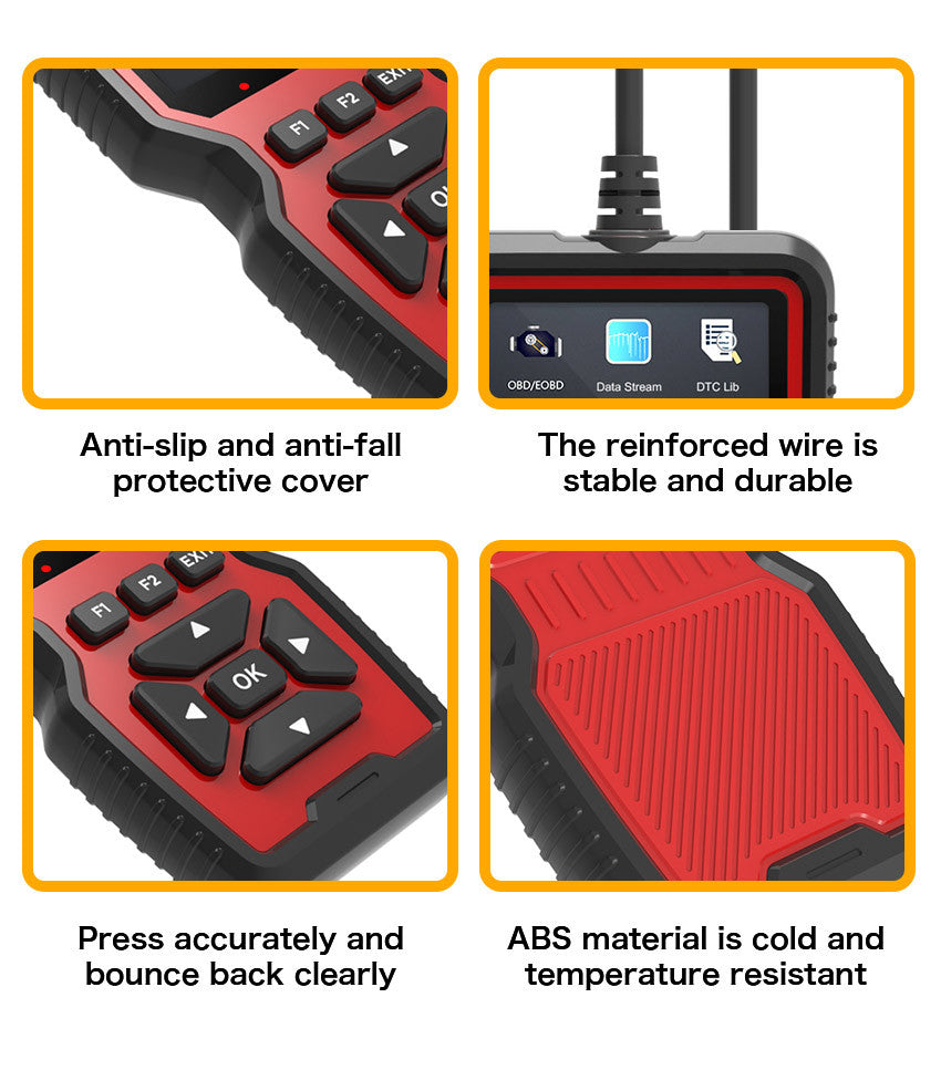 Black and Red OBD2 Scanner Car Diagnostic Tool - Engine Fault Code Reader 8