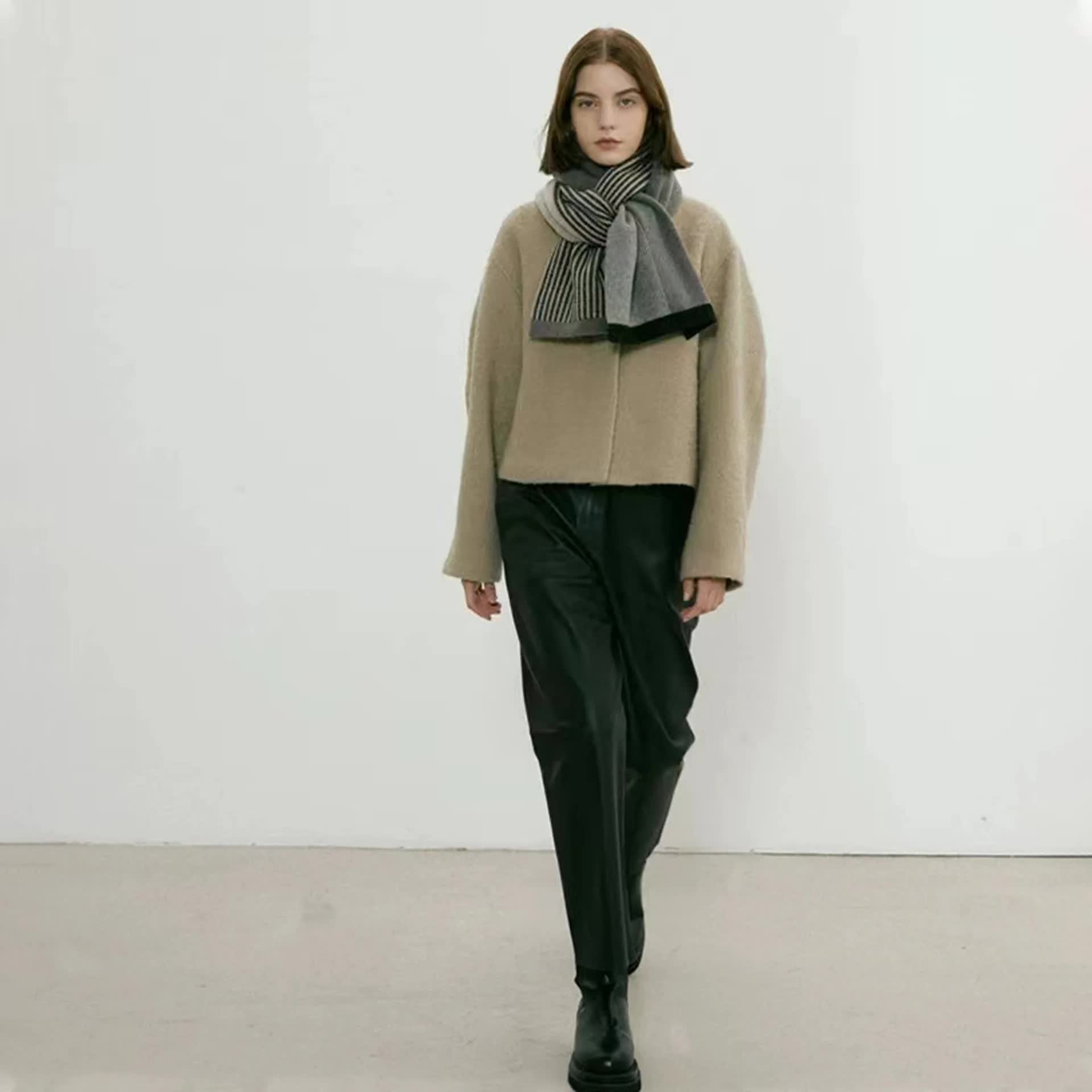 Blue Luxury Striped Suede-Feel Scarf - Soft and Warm for All Seasons 4