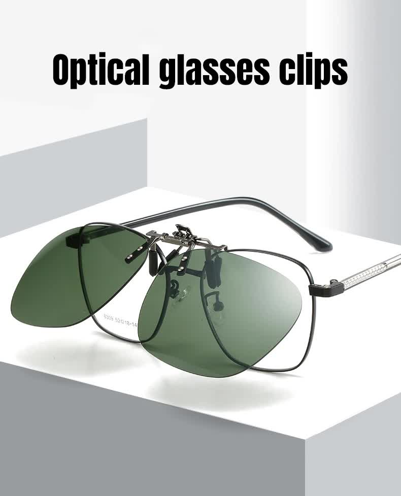 2 Pcs Pink Polarized Clip-On Sunglasses - Day & Night Use, Frameless Polygon Design for Fishing & Driving 3