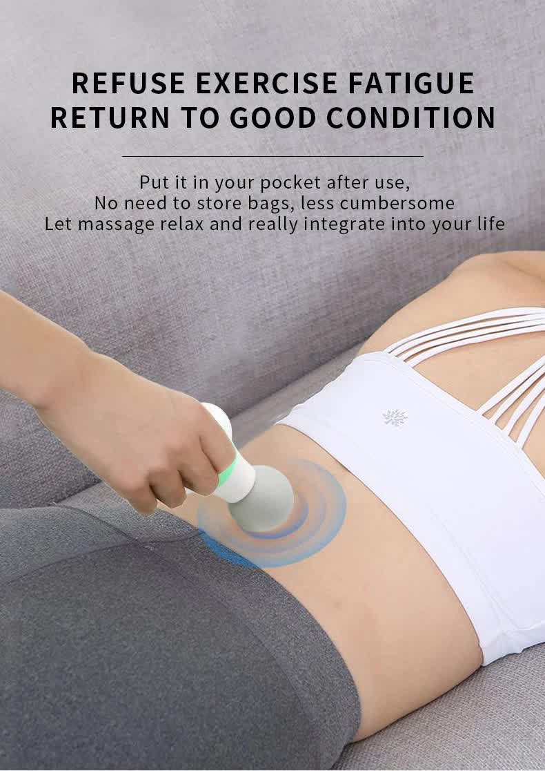 2 Pcs Blue Mini Massage Gun - 6-Speed Muscle Relaxer, USB Rechargeable, Portable Fascia Massager for Home Use 11