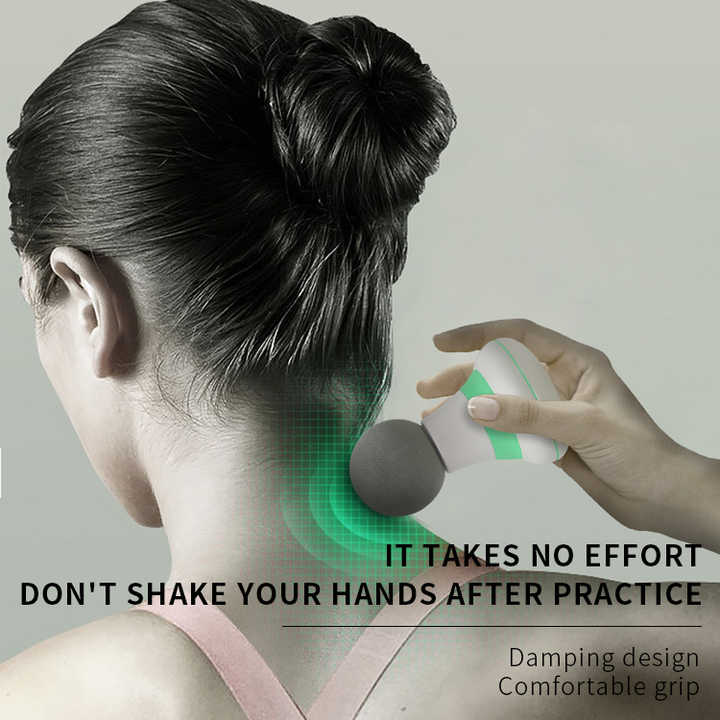 2 Pcs Yellow Mini Massage Gun - 6-Speed Muscle Relaxer, USB Rechargeable, Portable Fascia Massager for Home Use 3