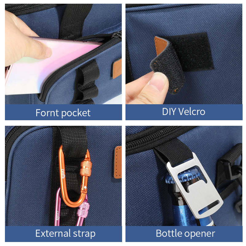 Khaki 23L Extra Large Insulated Cooler Bag with Double Layers - Perfect for Camping, Picnics, and Outdoor Adventures 3