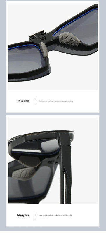 Black Flip-Up Polarized Sports Sunglasses - Versatile Outdoor Cycling and Windproof Eyewear 7