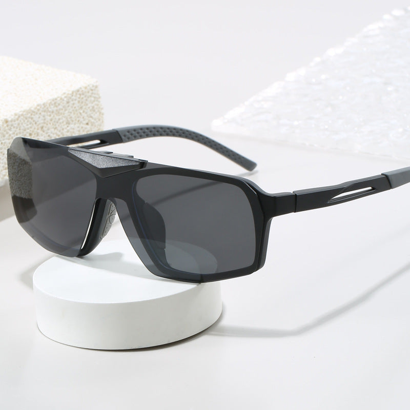 Grey Frame Gray Film Flip-Up Polarized Sports Sunglasses - Versatile Outdoor Cycling and Windproof Eyewear 3