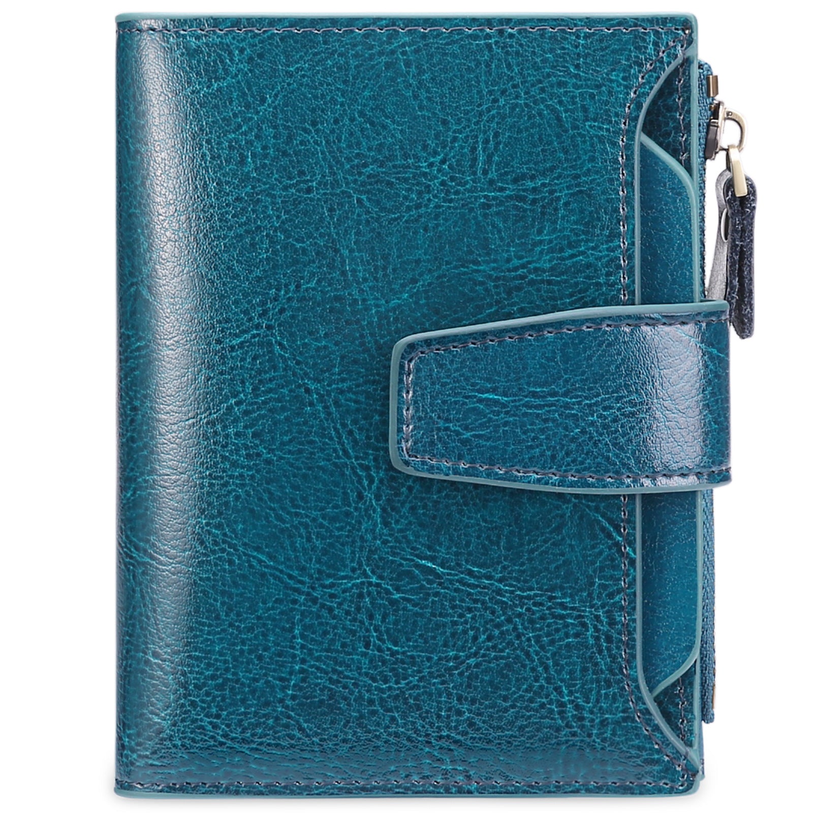 Dark Blue Premium Genuine Leather RFID Blocking Women's Wallet - Lightweight, Multi-Functional, and Stylish
