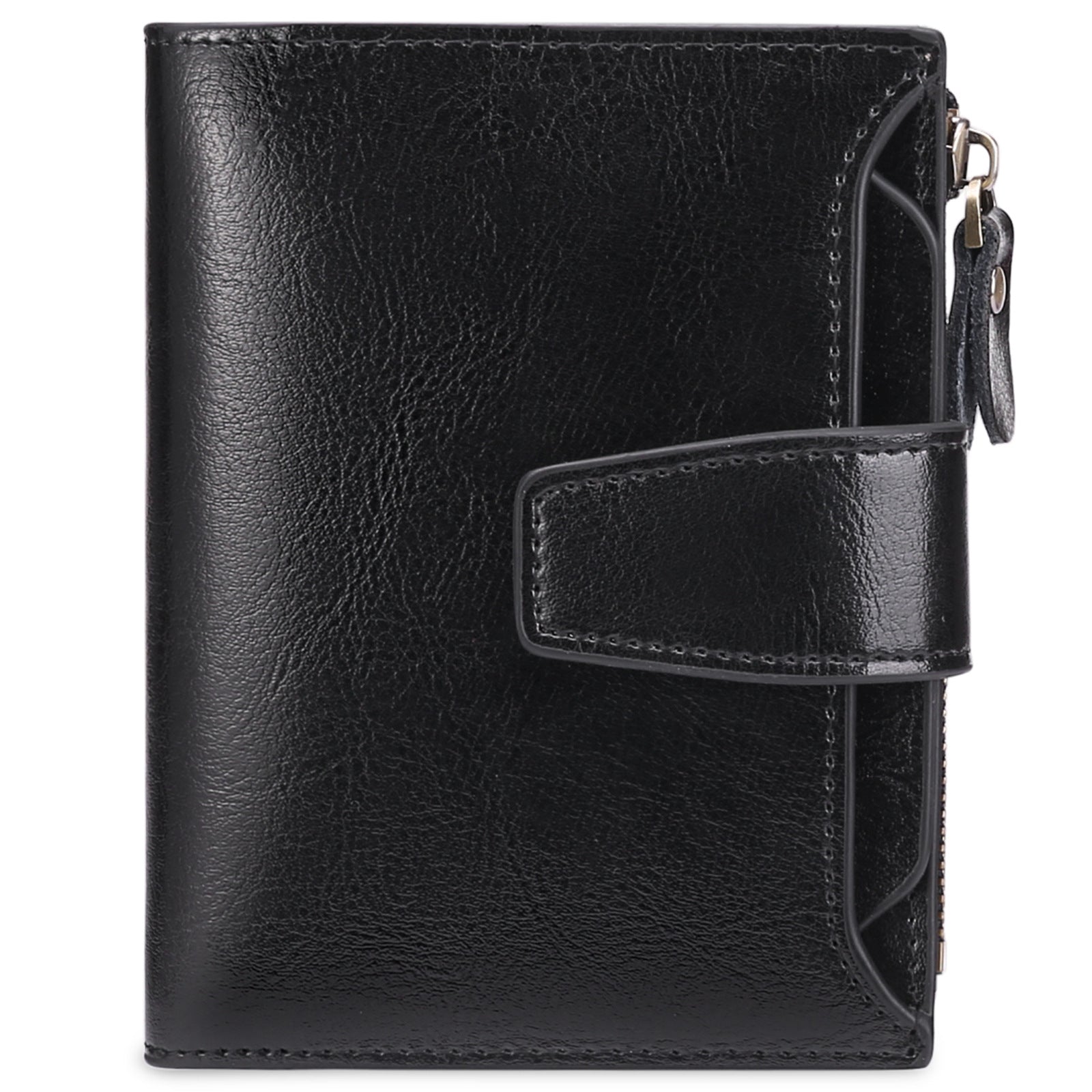 Black Premium Genuine Leather RFID Blocking Women's Wallet - Lightweight, Multi-Functional, and Stylish