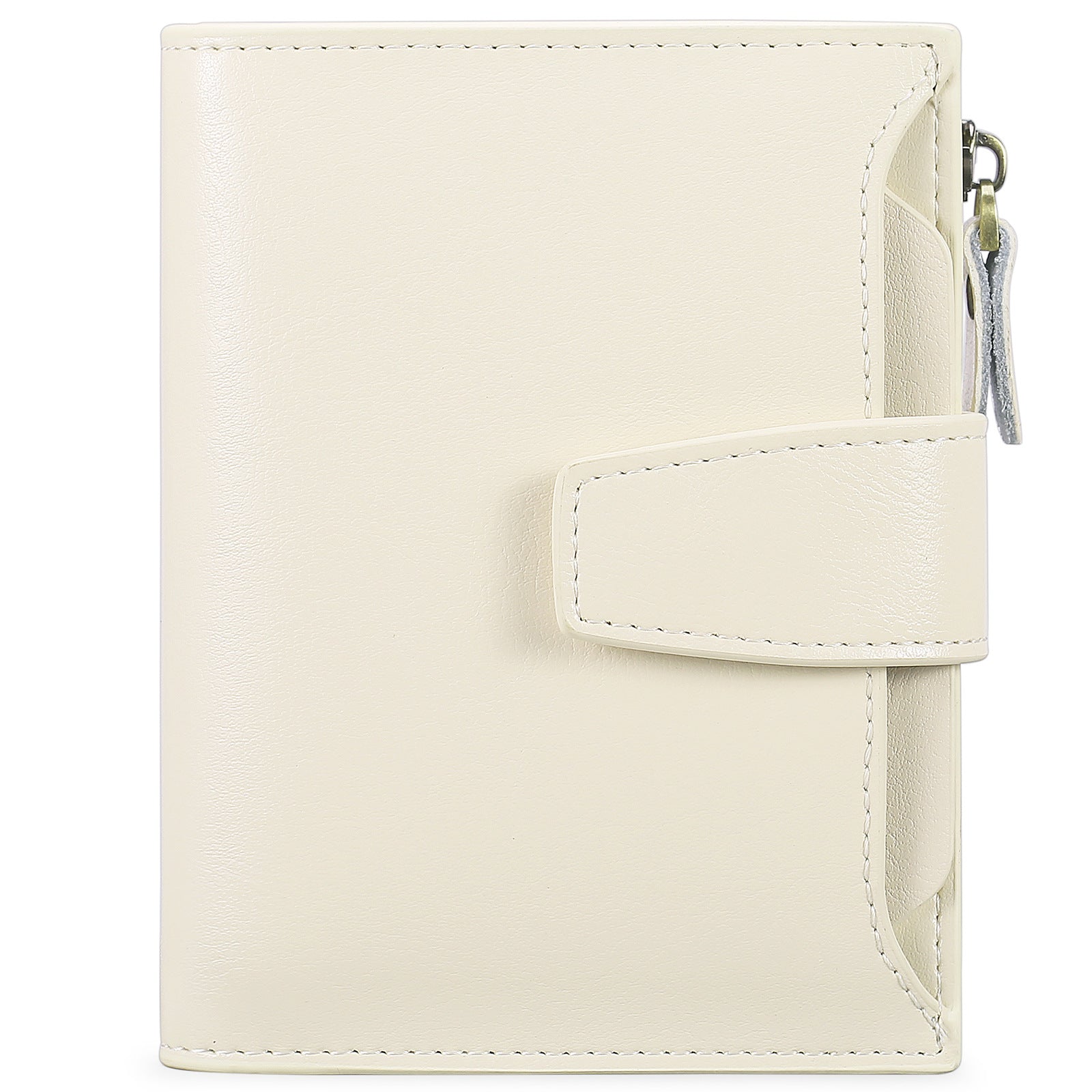 Beige Premium Genuine Leather RFID Blocking Women's Wallet - Lightweight, Multi-Functional, and Stylish