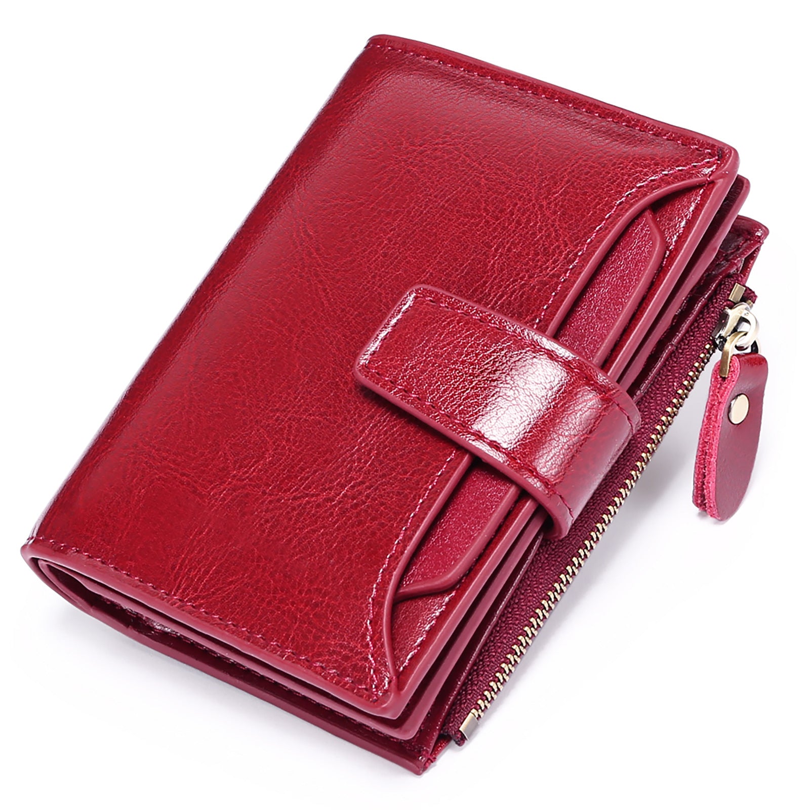 Beige Premium Genuine Leather RFID Blocking Women's Wallet - Lightweight, Multi-Functional, and Stylish