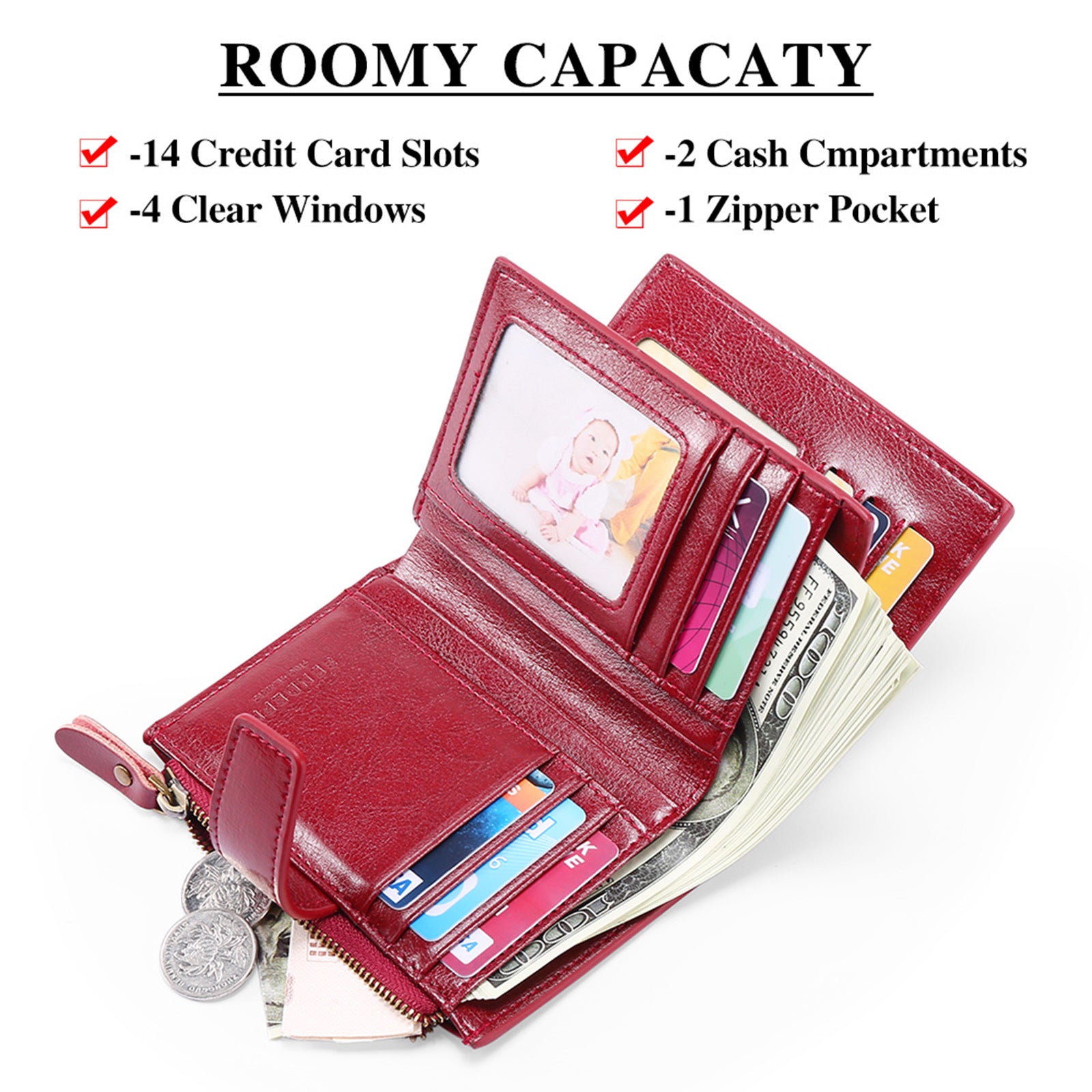 Beige Premium Genuine Leather RFID Blocking Women's Wallet - Lightweight, Multi-Functional, and Stylish 5