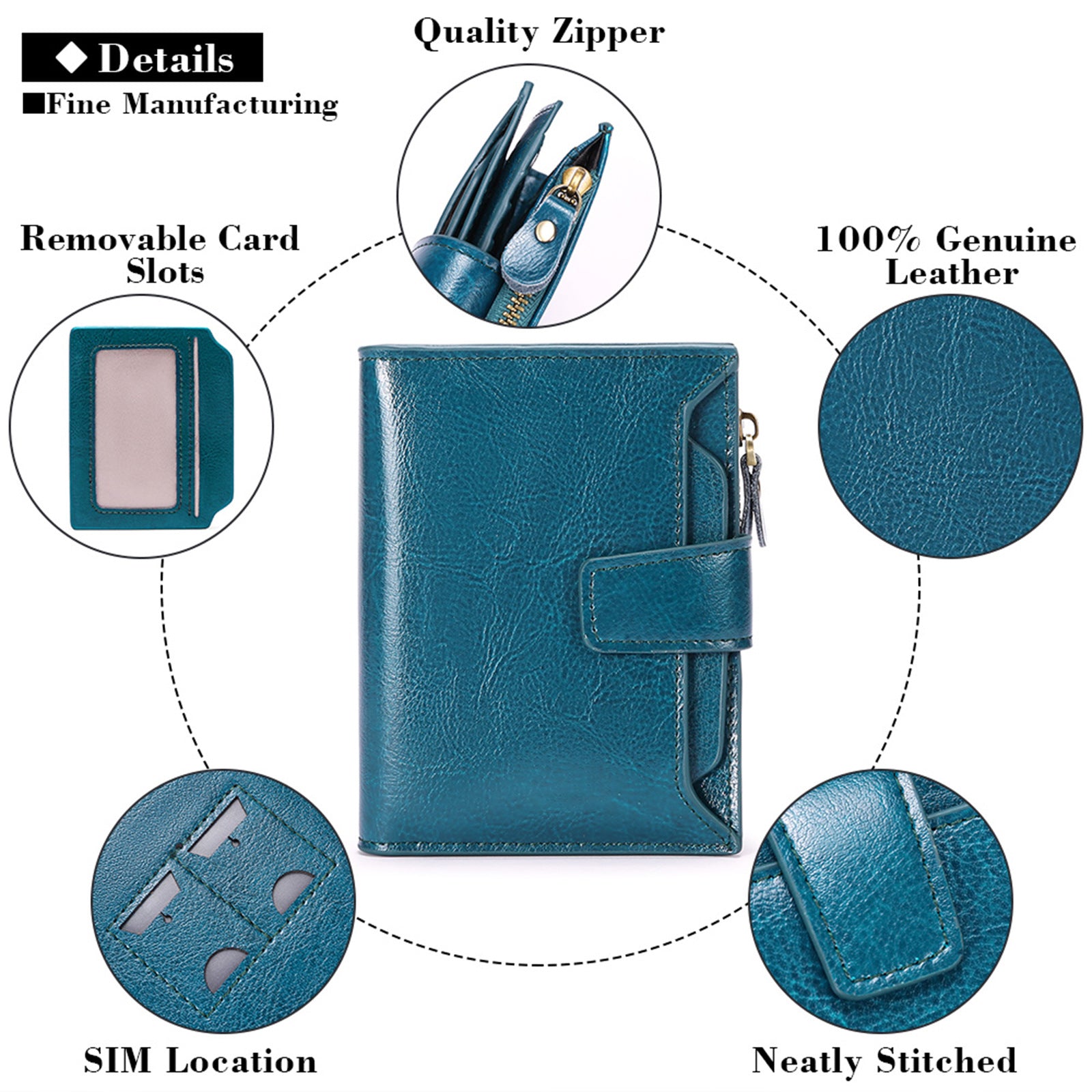 Beige Premium Genuine Leather RFID Blocking Women's Wallet - Lightweight, Multi-Functional, and Stylish 6