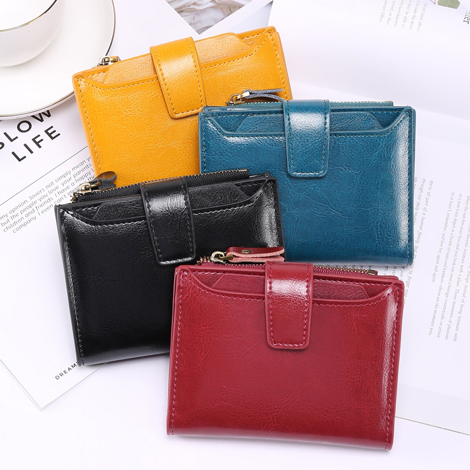 Beige Premium Genuine Leather RFID Blocking Women's Wallet - Lightweight, Multi-Functional, and Stylish 7