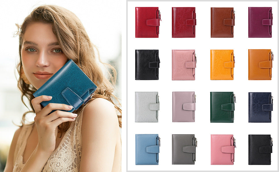 Beige Premium Genuine Leather RFID Blocking Women's Wallet - Lightweight, Multi-Functional, and Stylish 8