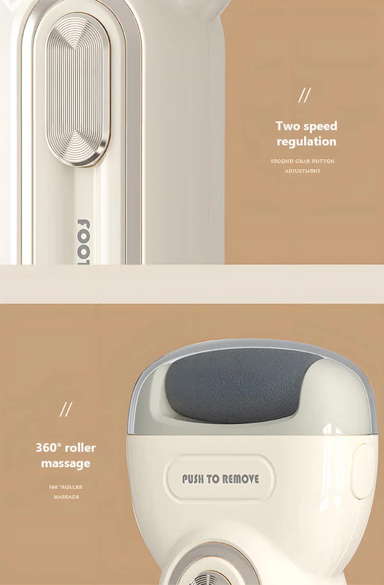 Light Purple Electric Foot Grinder with USB Charging - Dual-Speed Callus Remover for Smooth, Exfoliated Feet 6