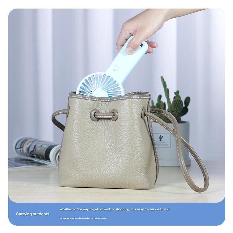 2 PCS White Cute USB Rechargeable Handheld Fan - Phone Stand - Great for Summer 3