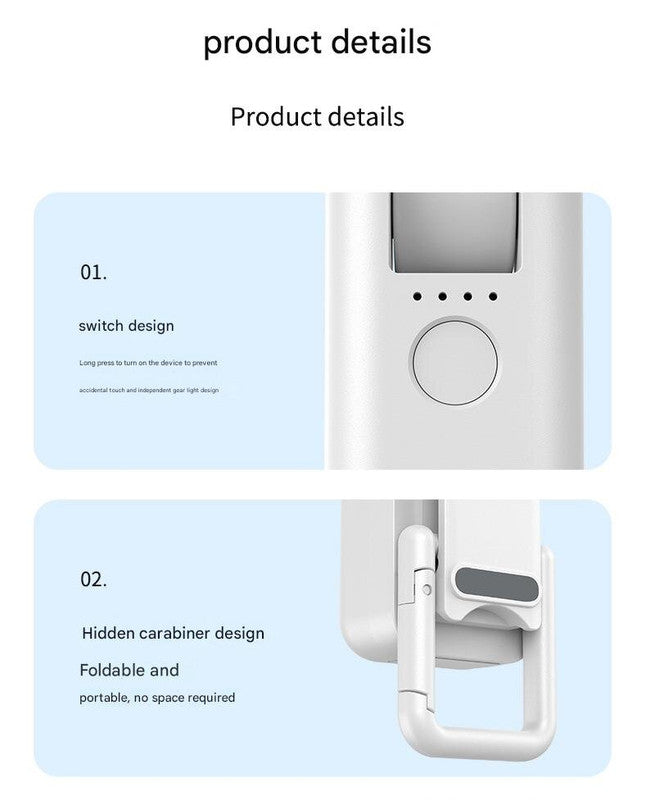 Dual-Blade Portable Neck Fan - Rechargeable USB Fan with Carabiner 3