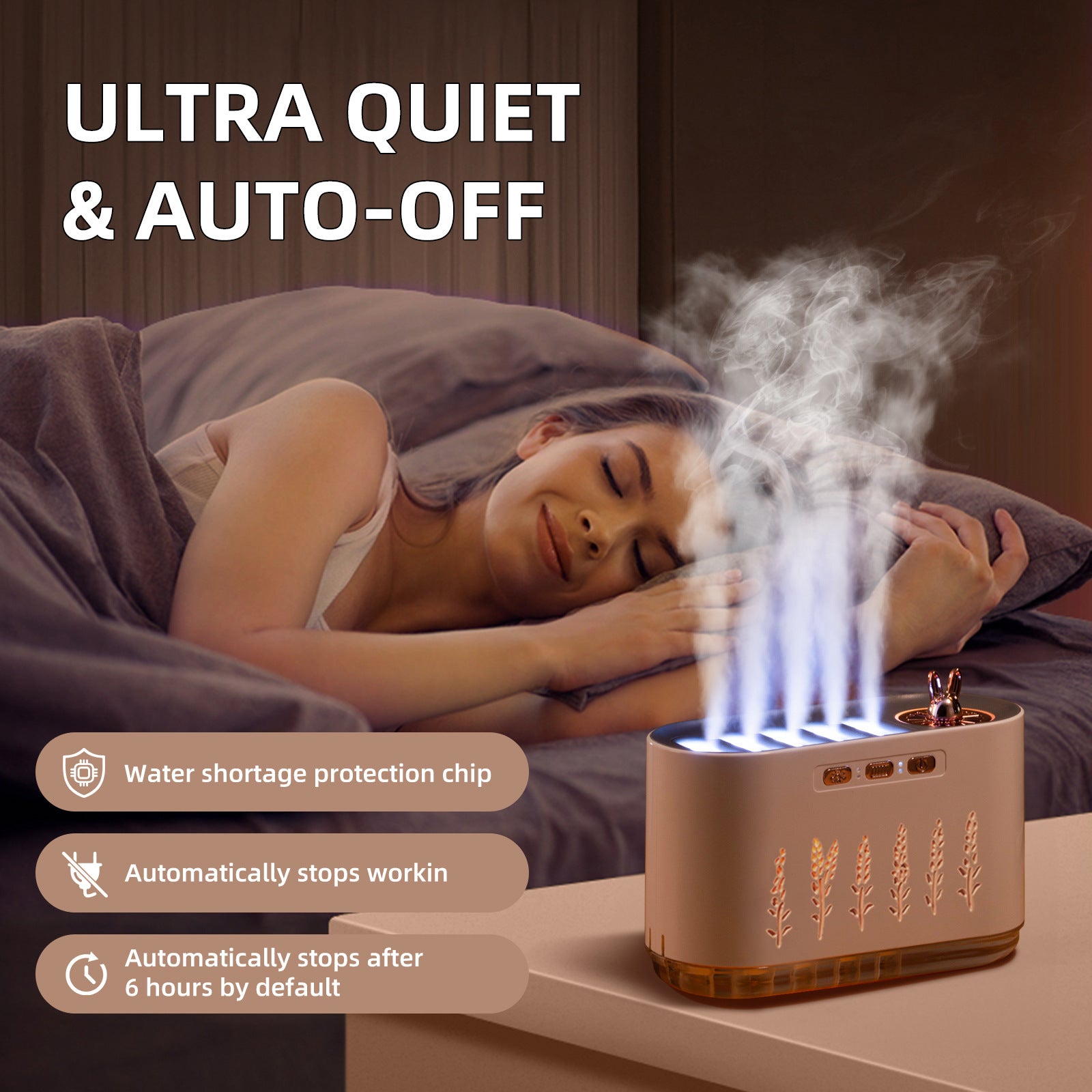 White Dynamic Color Changing Humidifier - Sound Control & Auto Shut-Of 3
