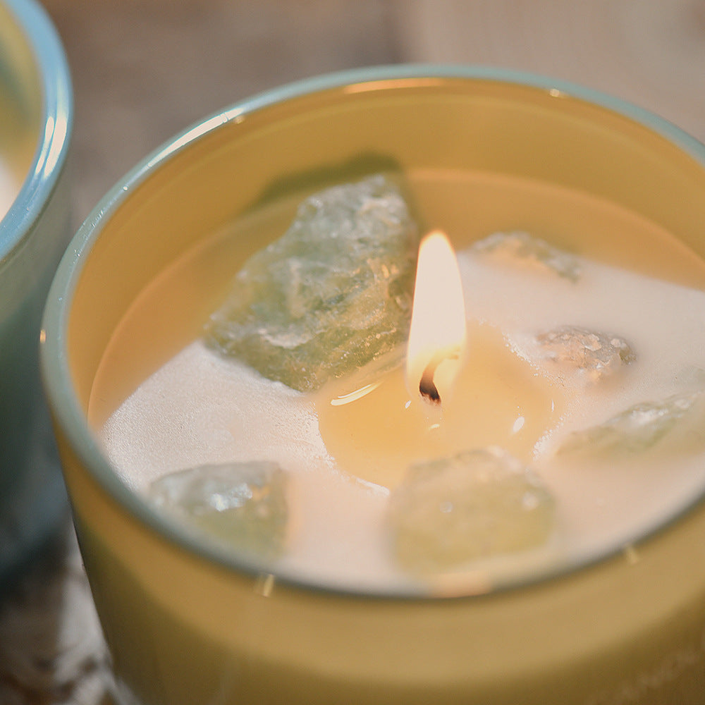 3 PCS (Sweet lemon)Macaron Crystal Stone Scented Candle - Aromatherapy Gift 4