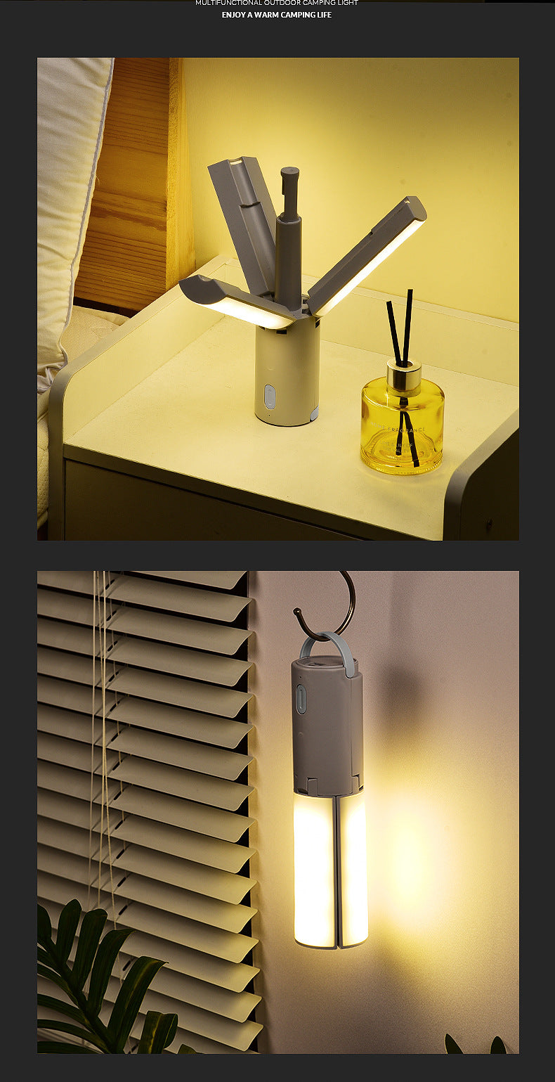 Foldable Camping Lantern - Multi-Functional Outdoor LED Tent Light (2400mAh)