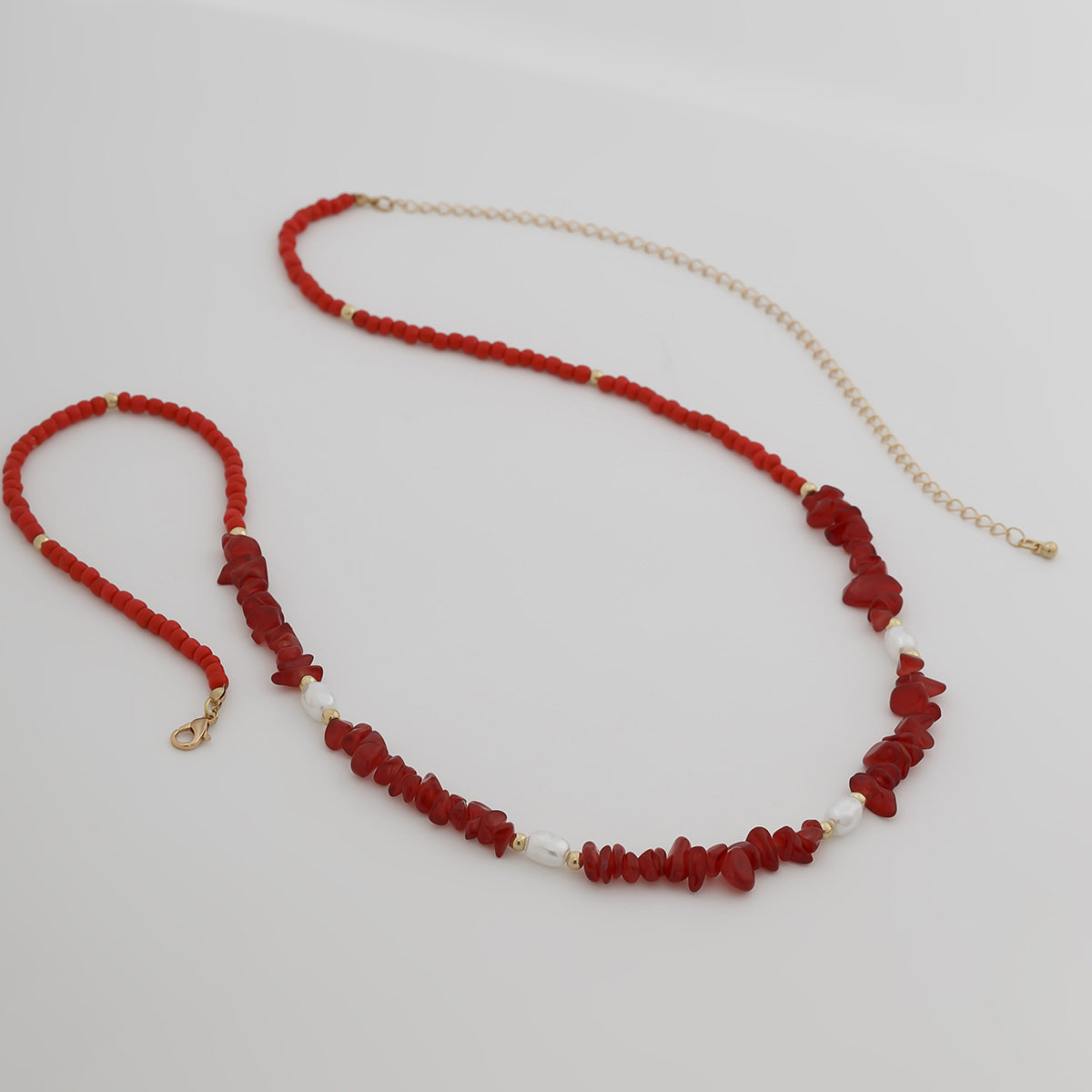 Red 3-Piece Layered Waist Chain Set - Bohemian Style Body Accessories 4