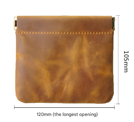 Wine Red Genuine Leather Coin Purse - Vintage Style Snap Closure Mini Pouch 5